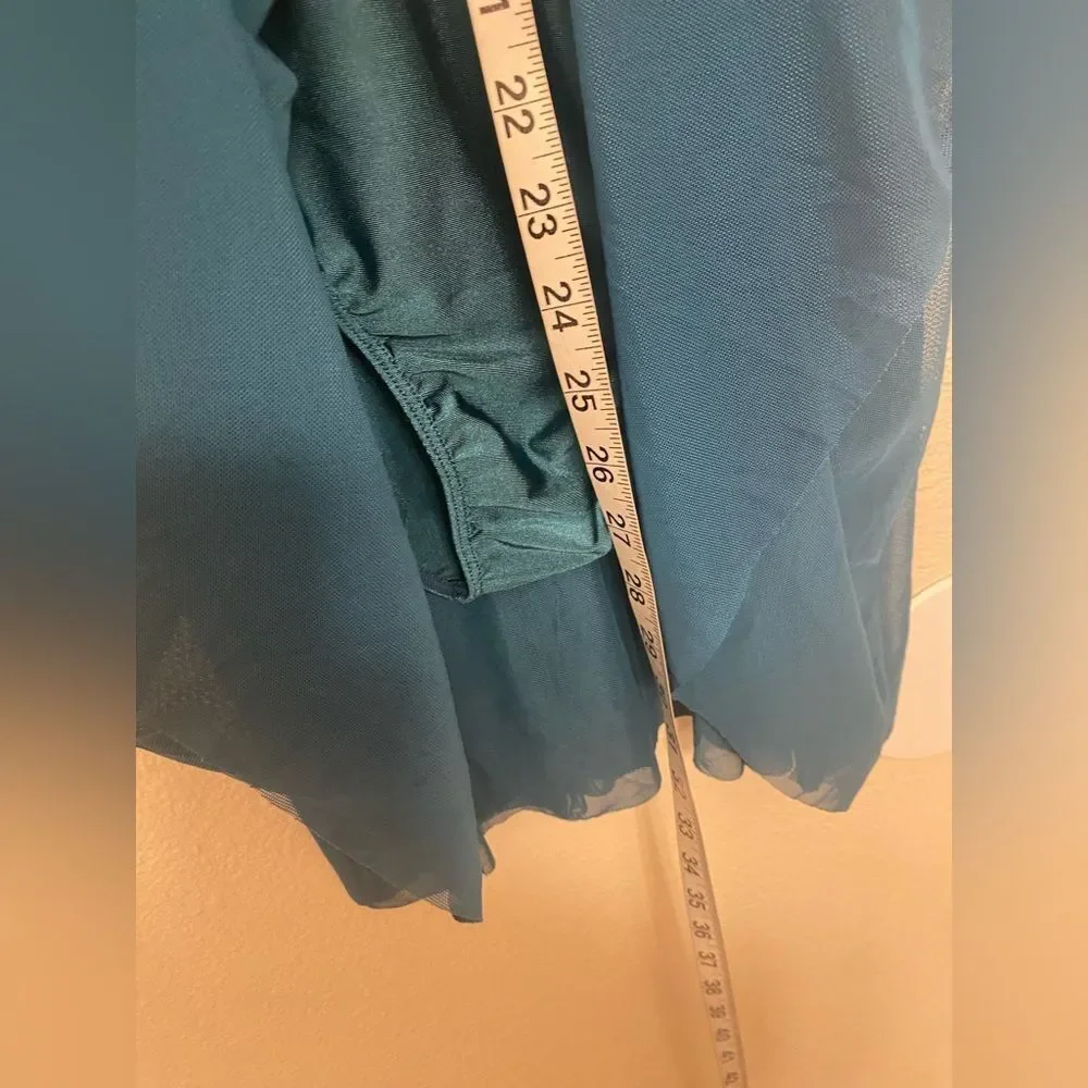 A wish come true dance costume teal lyrical dress 23024Y Stay LA-Large adult